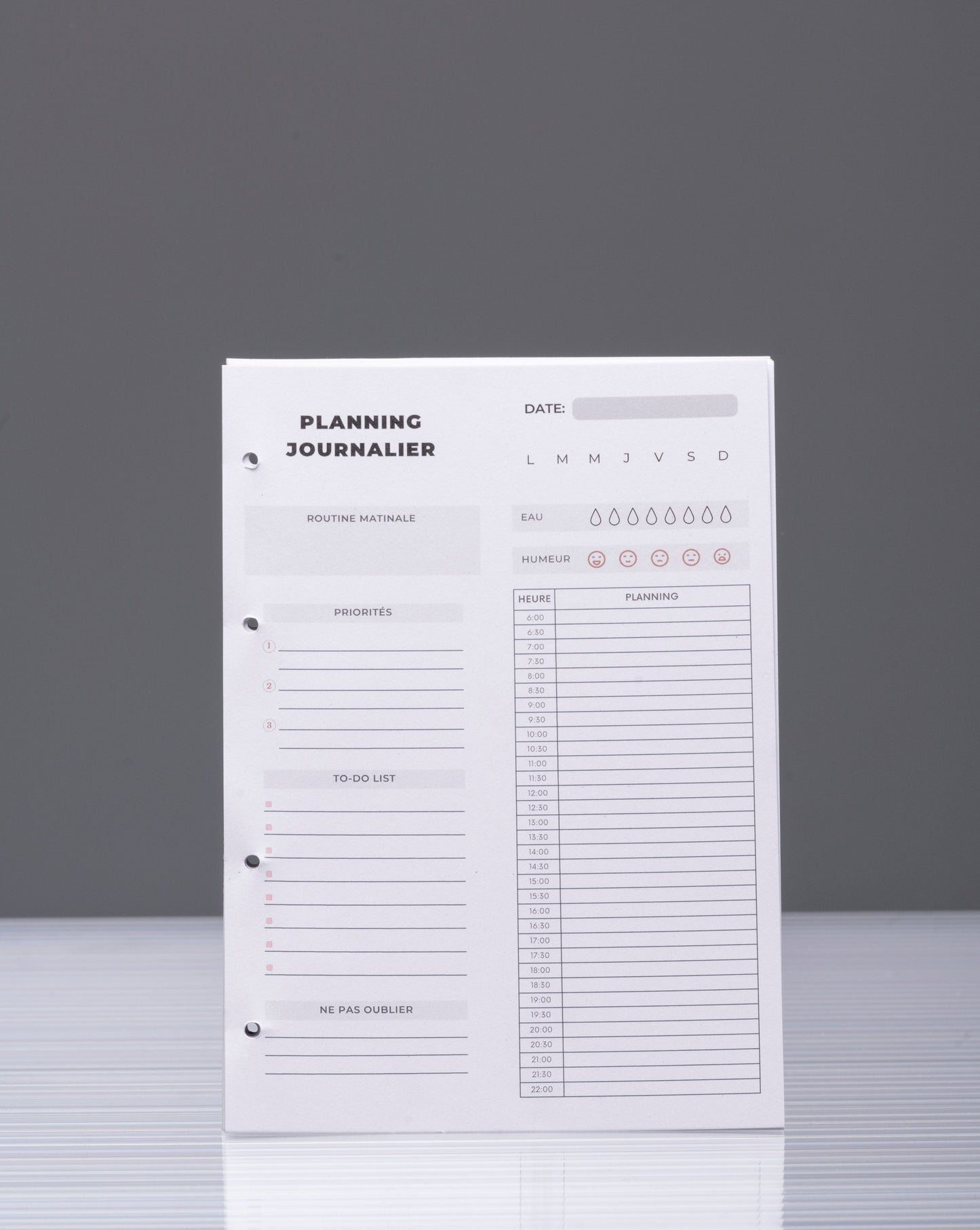 Recharge feuilles carnet - Planner Journalier